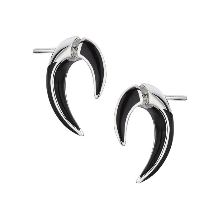 Shaun Leane Sabre Solis Talon Earrings - Silver & Jet Ceramic