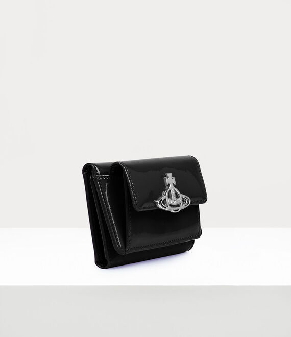 Vivienne Westwood Shiny Patent Small Flap Purse Black