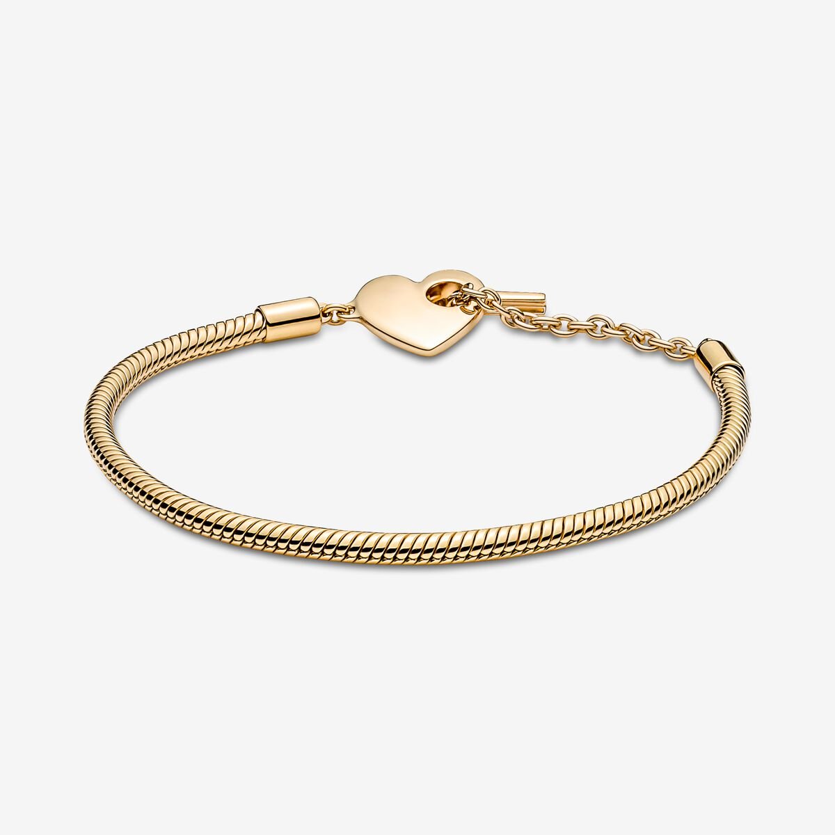 Pandora Moments Heart T-Bar Snake Chain Bracelet