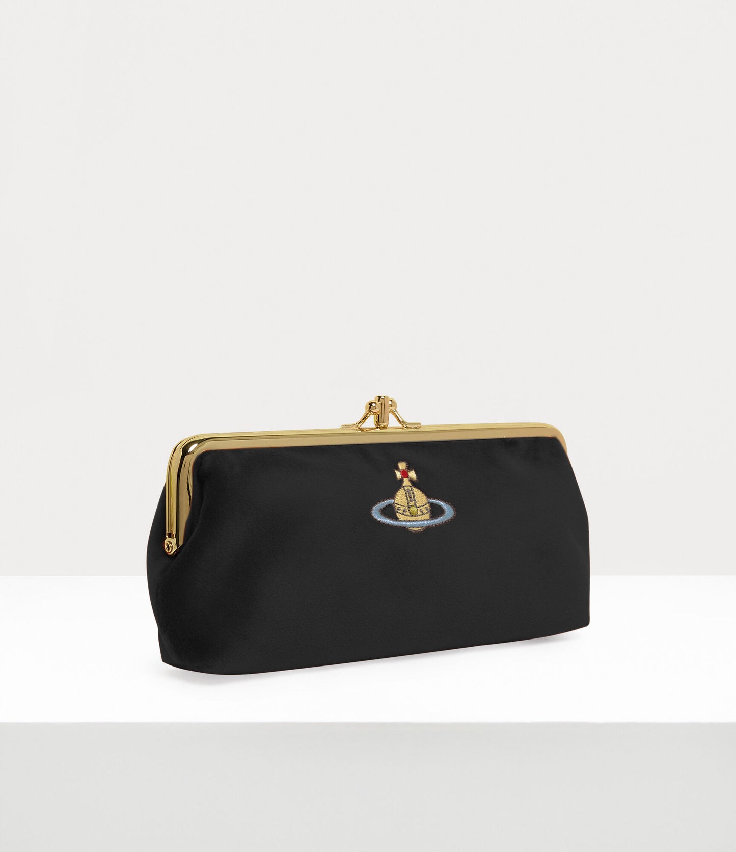 Vivienne Westwood Double Frame Chain Purse Black Velvet