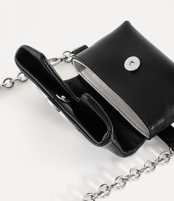 Vivienne Westwood Mini Courtney Chain Belt Shiny Leather