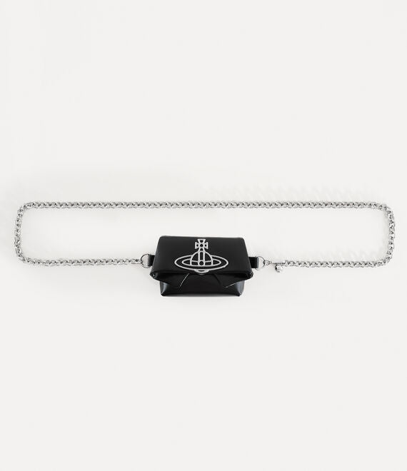 Vivienne Westwood Mini Courtney Chain Belt Shiny Leather
