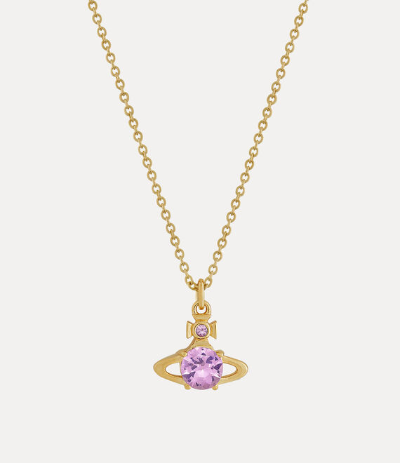 Vivienne Westwood Yellow Gold Tone and Purple Reina Necklace