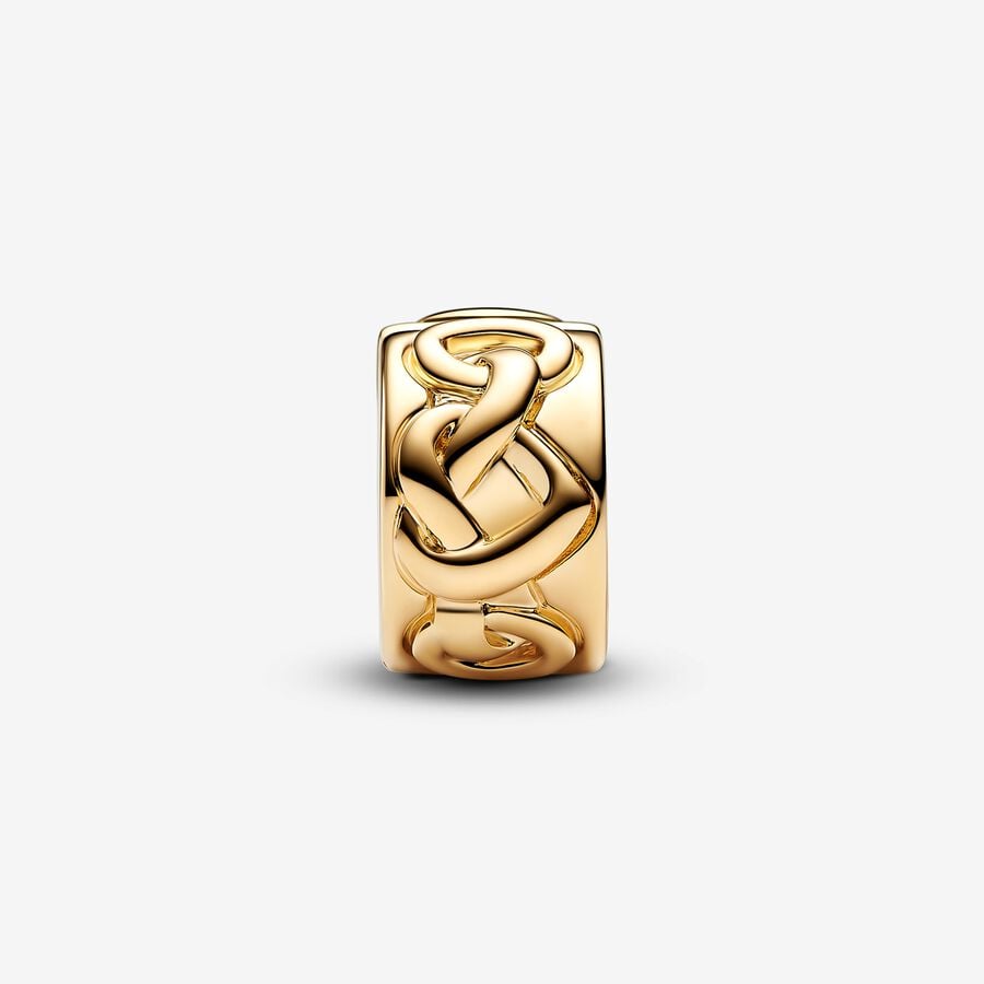 Pandora Knotted Hearts Gold Clip Charm