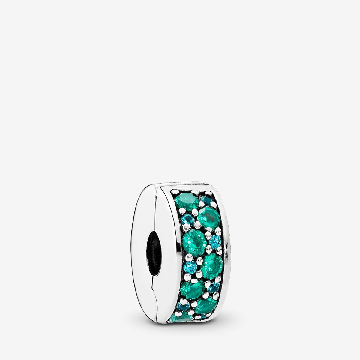 Pandora Teal Pavé Clip Charm