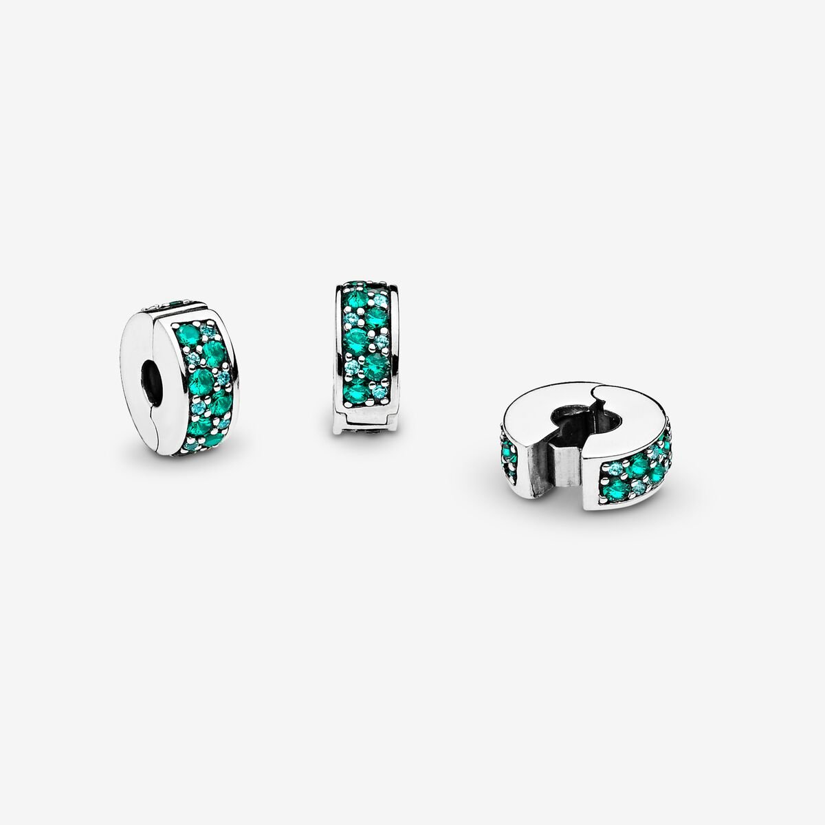 Pandora Teal Pavé Clip Charm