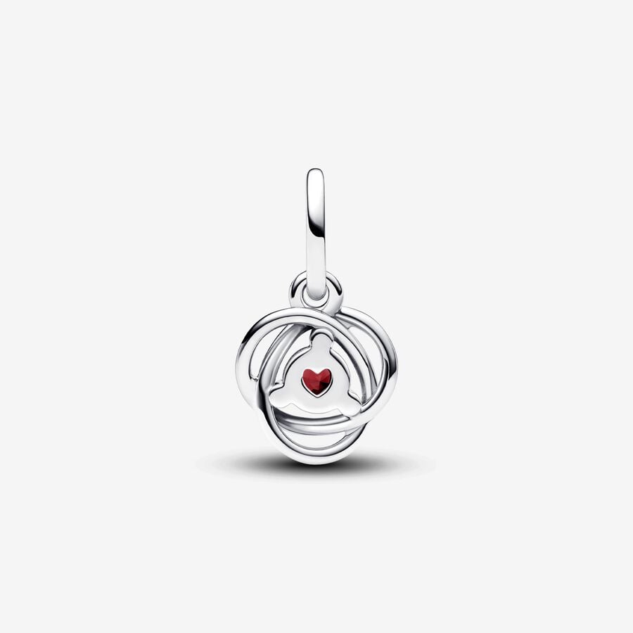 Pandora January Red Eternity Circle Dangle Charm