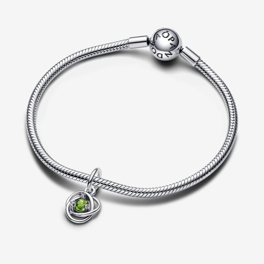 Pandora August Spring Green Eternity Circle Dangle Charm