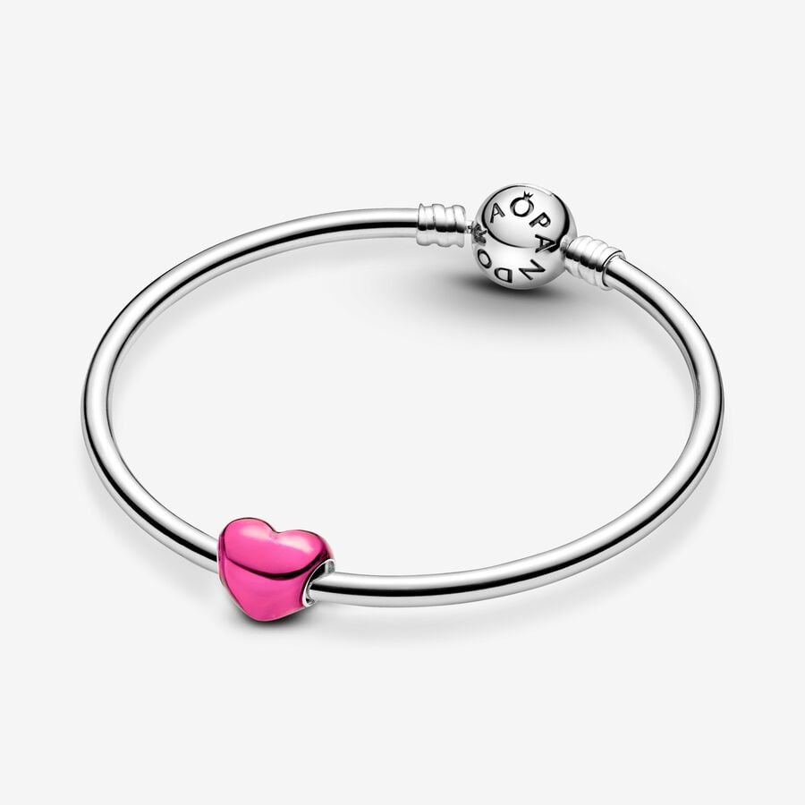 Pandora Metallic Pink Heart Charm