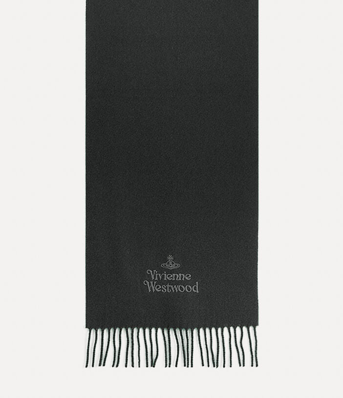 Vivienne Westwood Brand Embroidered Fringed Trim- Anthracite