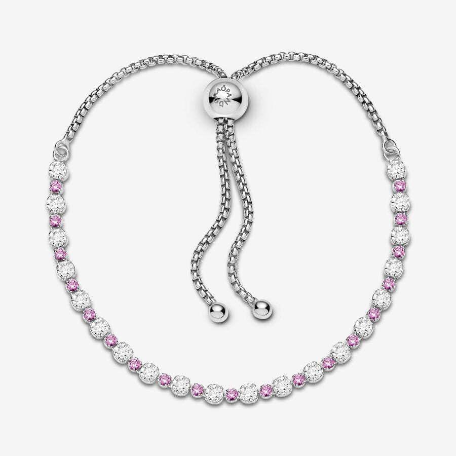 Pandora Pink Clear Sparkle Slider Bracelet