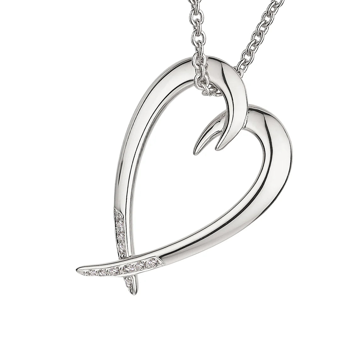 Shaun Leane Hook Heart Pendant - Silver & Diamond