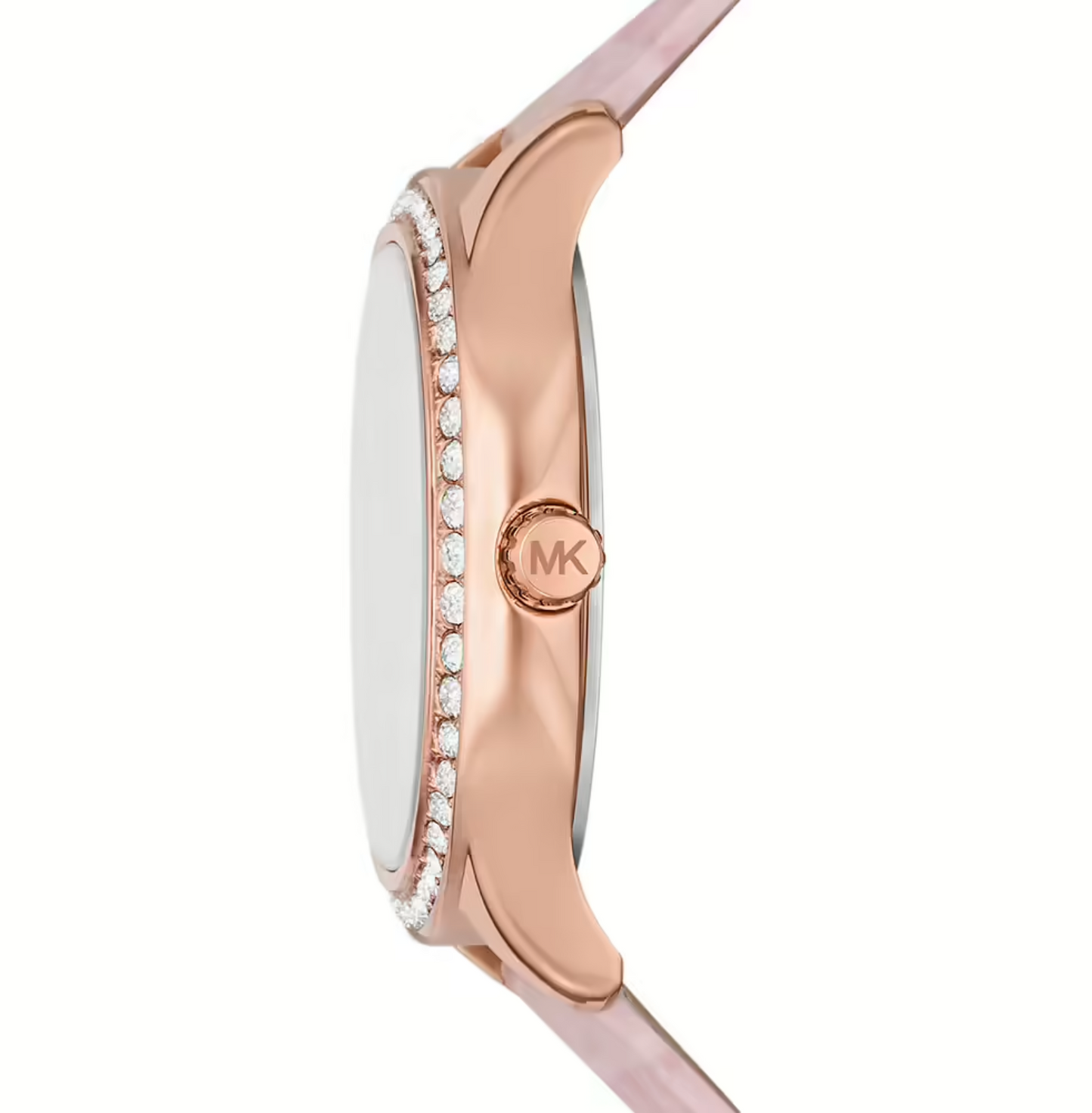 Michael Kors Sage Pavé Rose Gold-Tone and Crocodile Embossed Leather Ladies Watch