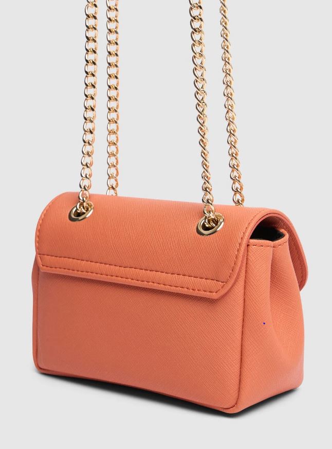 Vivienne Westwood Saffiano Small Purse with Chain Orange