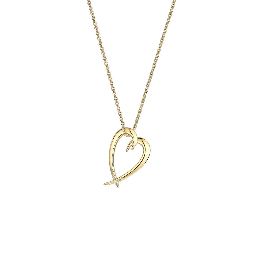 Shaun Leane Hook Heart Pendant - Yellow Gold Vermeil & Diamond