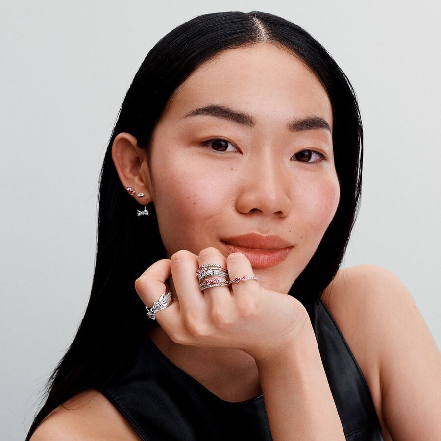 Pandora Sparkling Pink Bow Ring – Coe Stores - Main Image