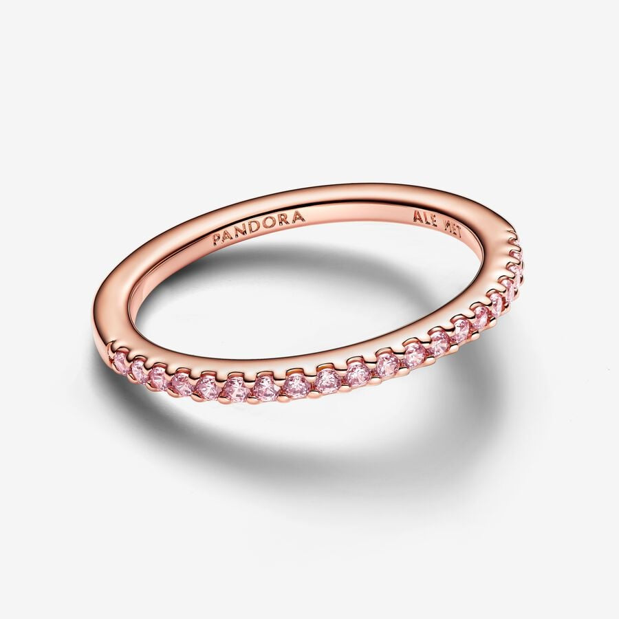 Pandora Sparkling Pink Band Ring