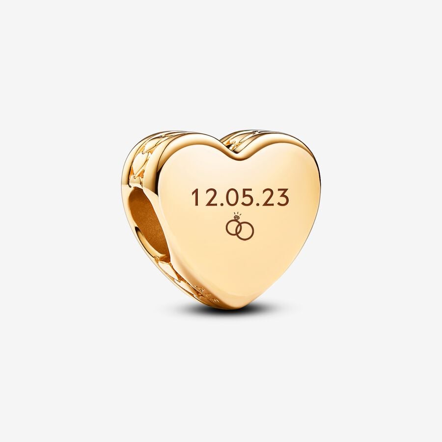 Pandora Gold Engravable Heart Charm