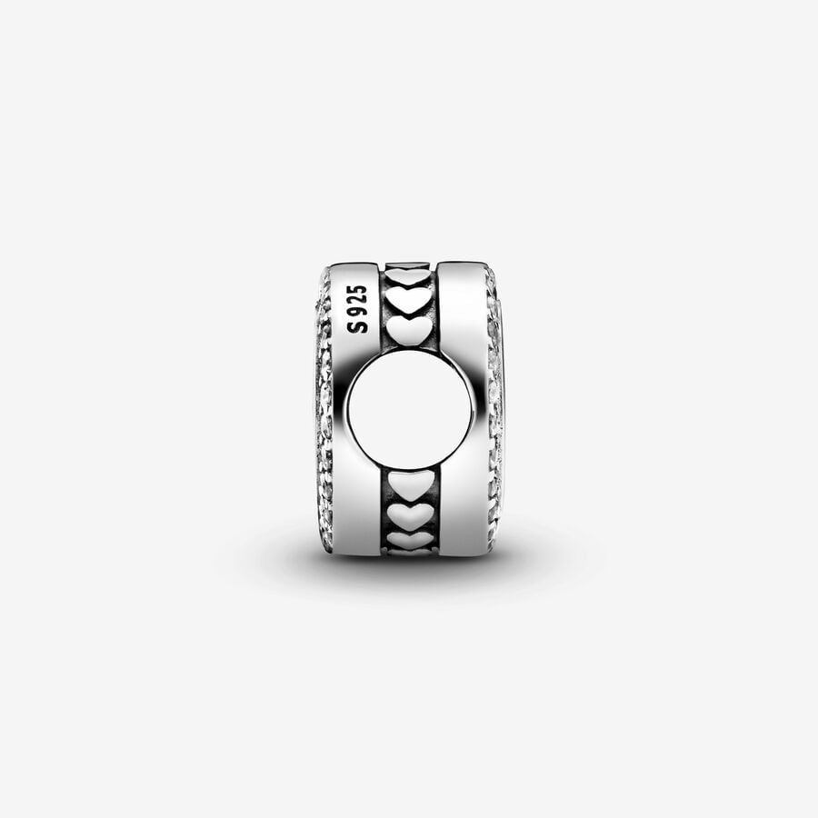 Pandora Engravable Sparkling Button Charm