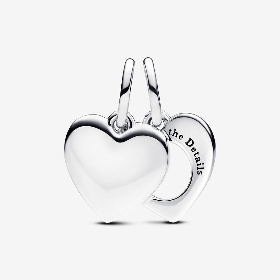 Pandora Engravable Heart Magnifying Glass Double Dangle Charm
