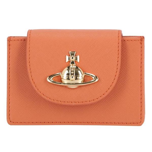 Vivienne Westwood Saffiano Flap Card Holder Orange