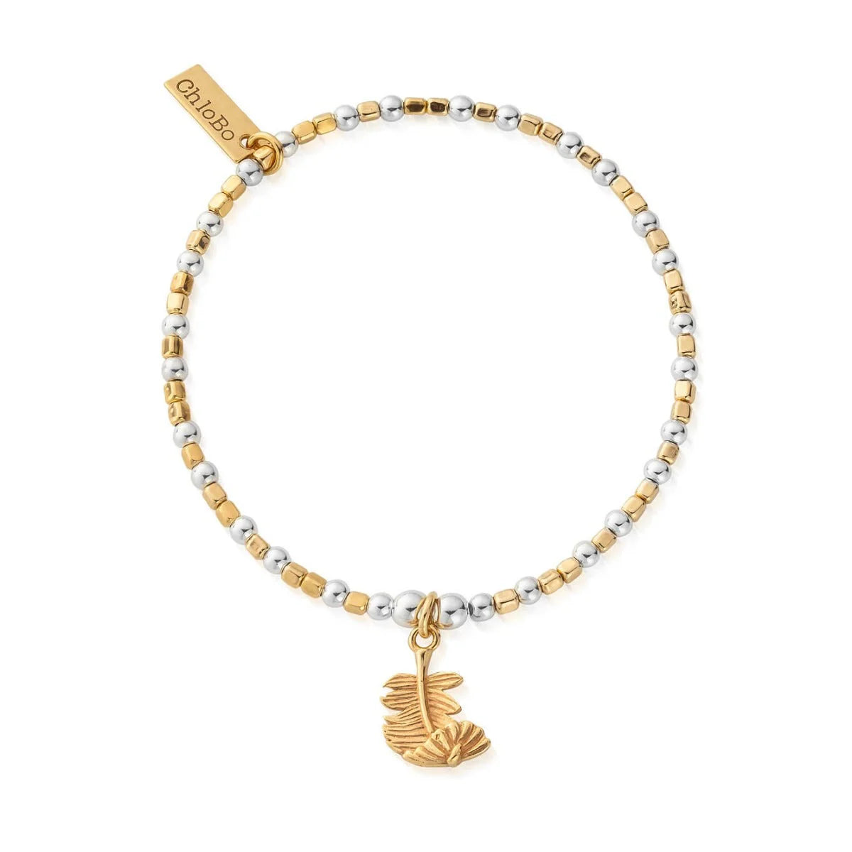 ChloBo Mixed Metal Curved Feather Bracelet