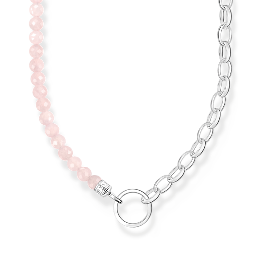Thomas Sabo Charm necklace with beads of rose quartz silver - Main Image