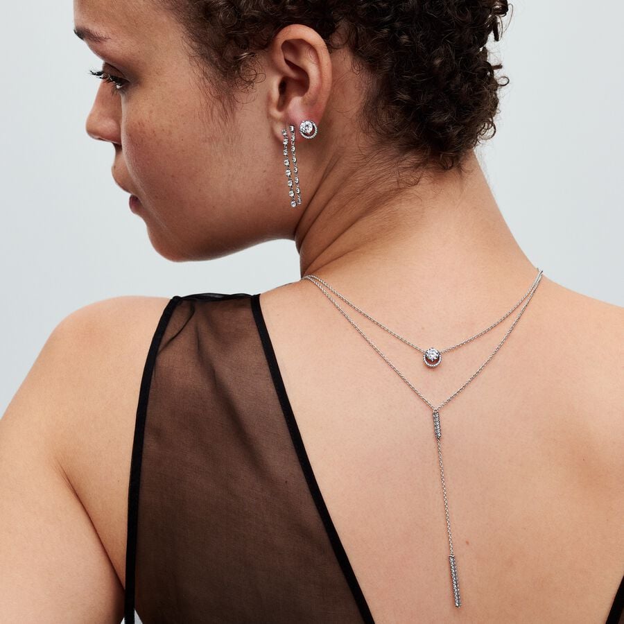 Pandora Sparkling Round Halo Pendant Collier Necklace