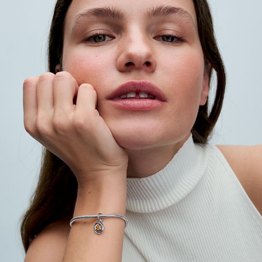 Pandora November Honey Eternity Circle Dangle Charm