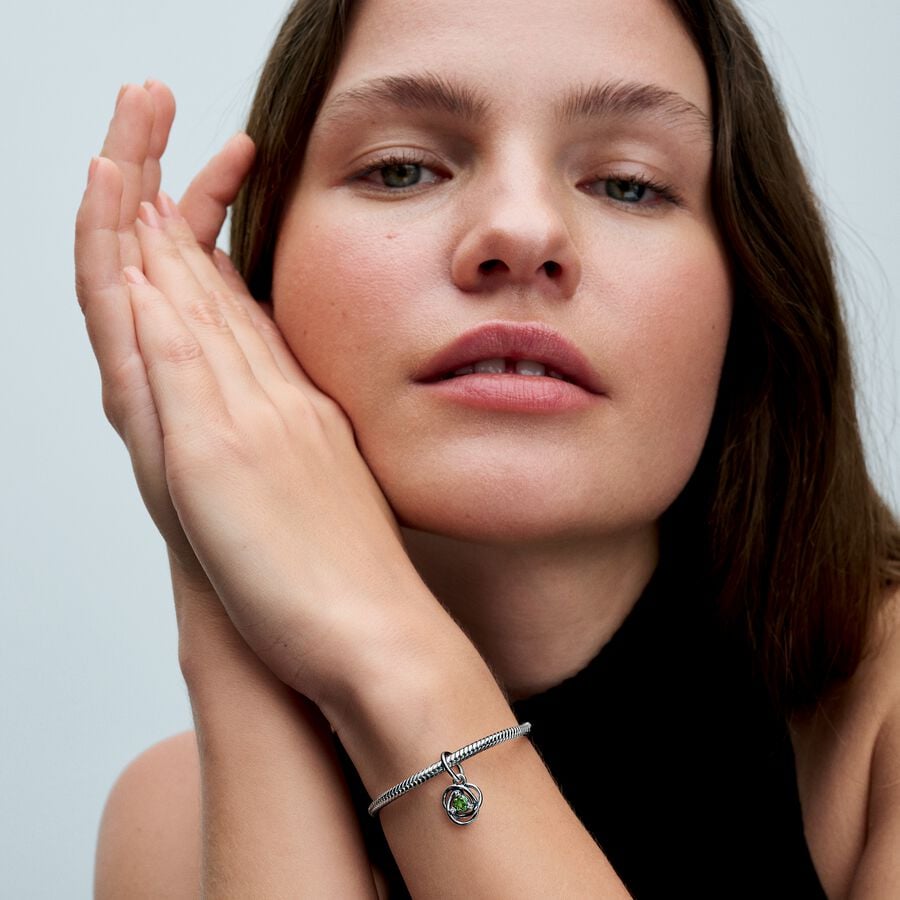 Pandora August Spring Green Eternity Circle Dangle Charm