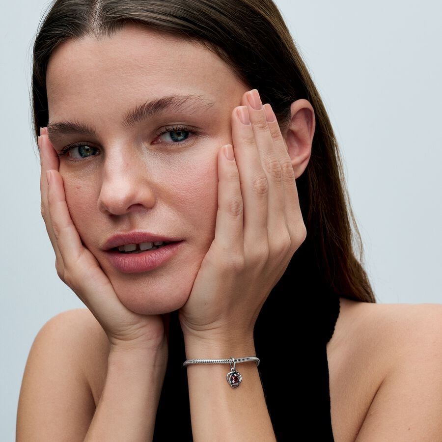 Pandora January Red Eternity Circle Dangle Charm