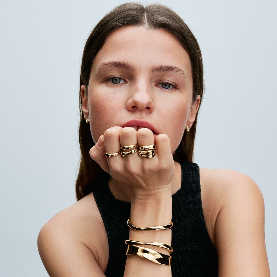 Pandora Essence Organically Shaped Stacking Rings