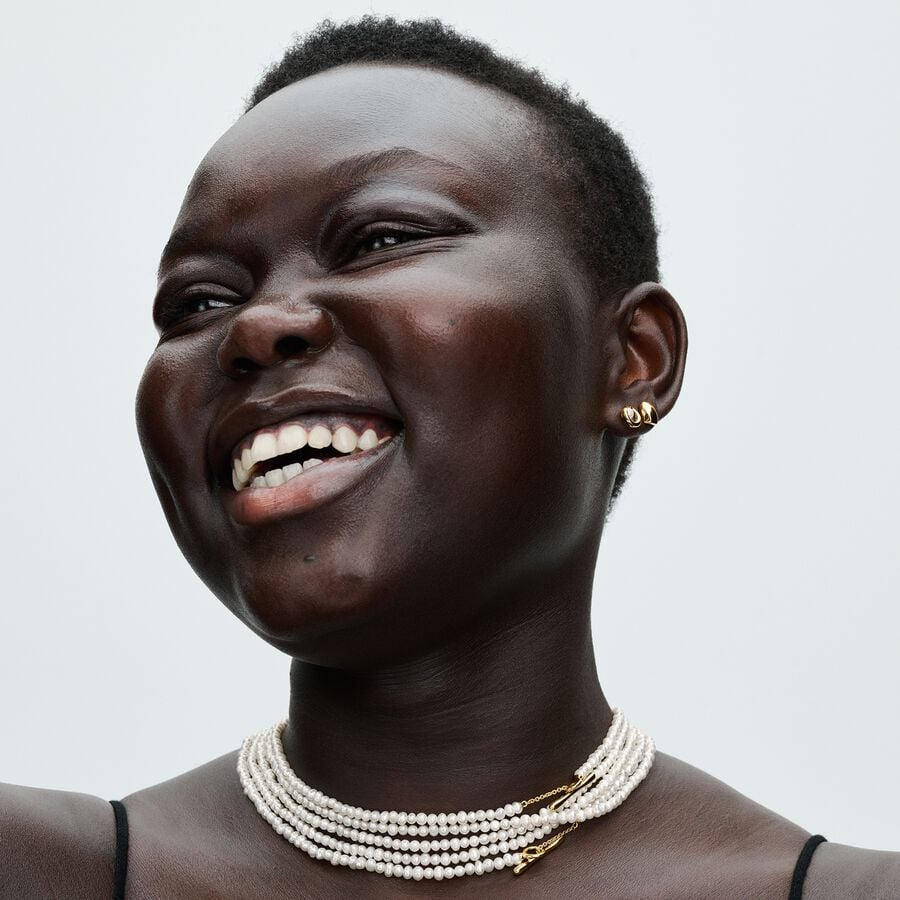 Treated Freshwater Cultured Pearls T-bar Collier Necklace