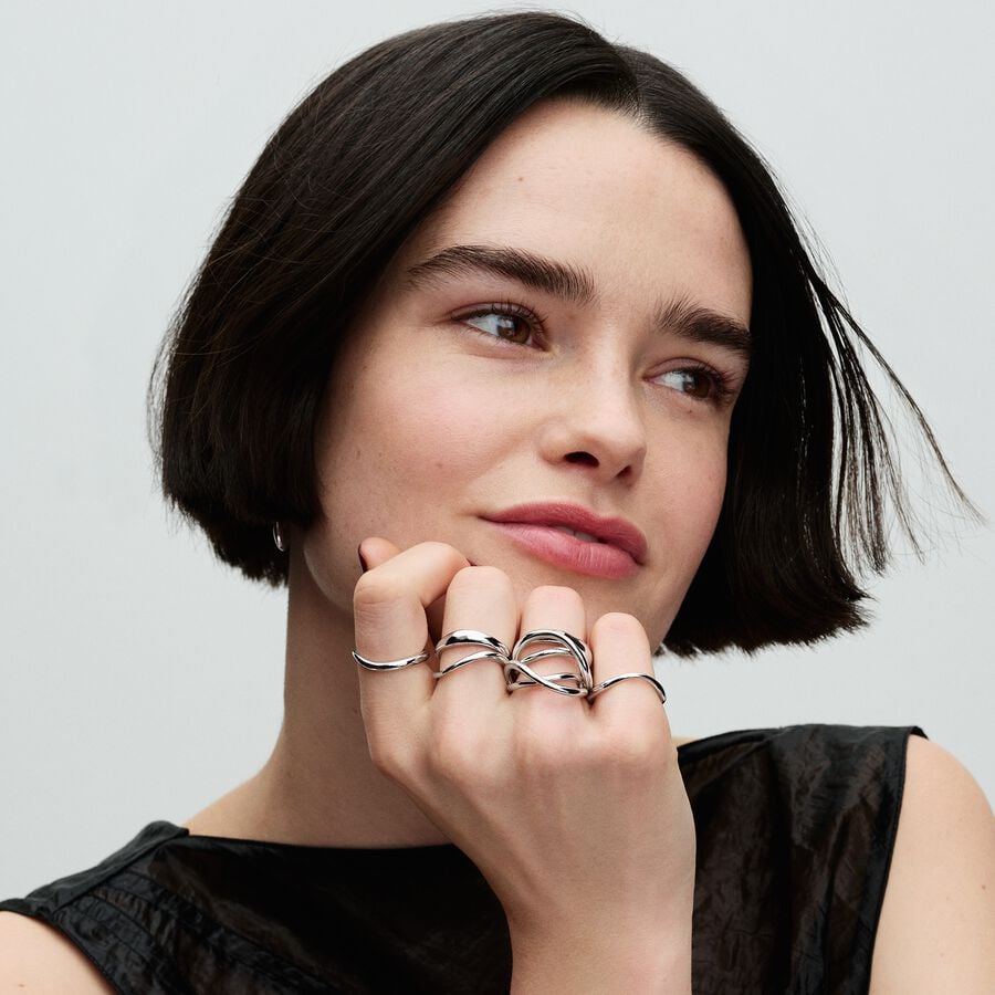Pandora Essence Organically Shaped Stacking Rings