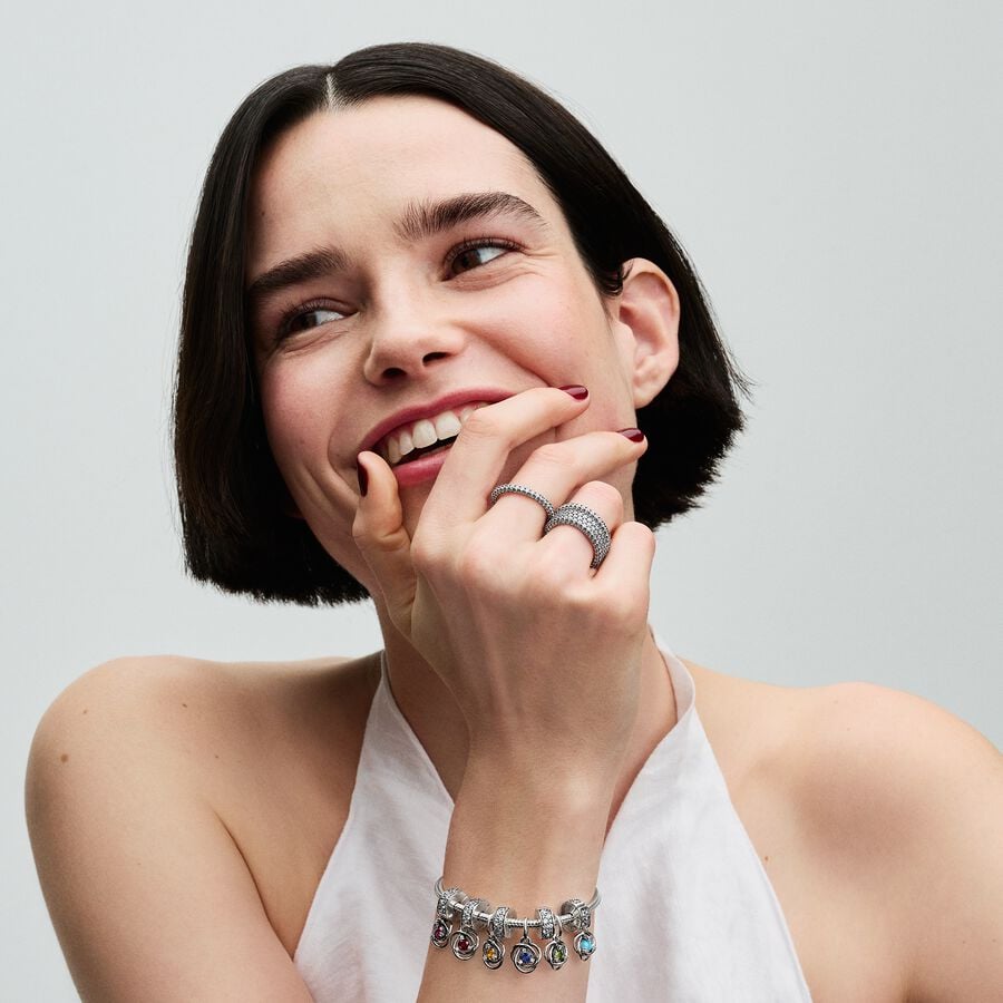 Pandora October Pink Eternity Circle Dangle Charm