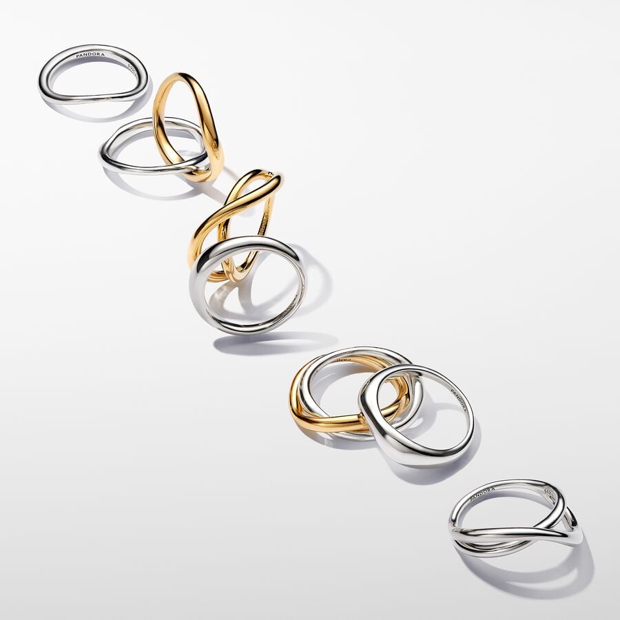 Pandora Essence Organically Shaped Stacking Rings
