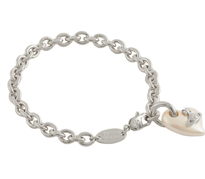 Vivienne Westwood Florentia Silver Tone Freshwater Pearl Heart