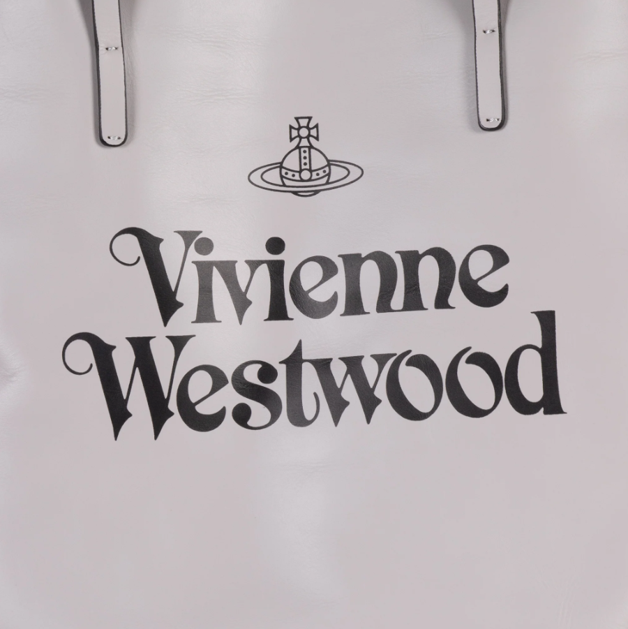 Vivienne Westwood Grey/Black Studio Leather Shopper Bag