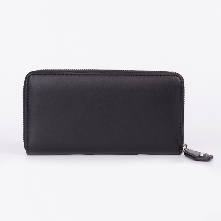 Vivienne Westwood Classic Zip Round Wallet Black Nappa Leather