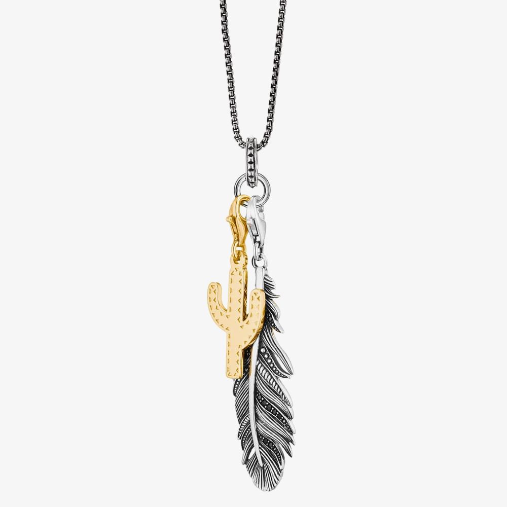 Thomas Sabo Gold Plated Open Work Cactus Pendant Charm