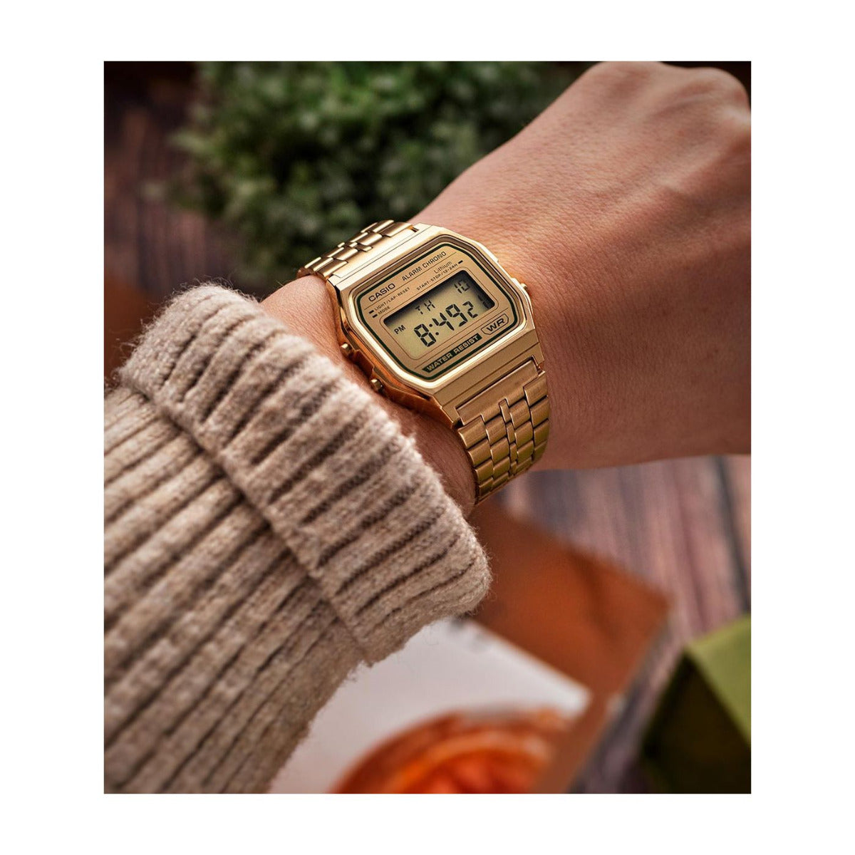 retro gold casio watch men's