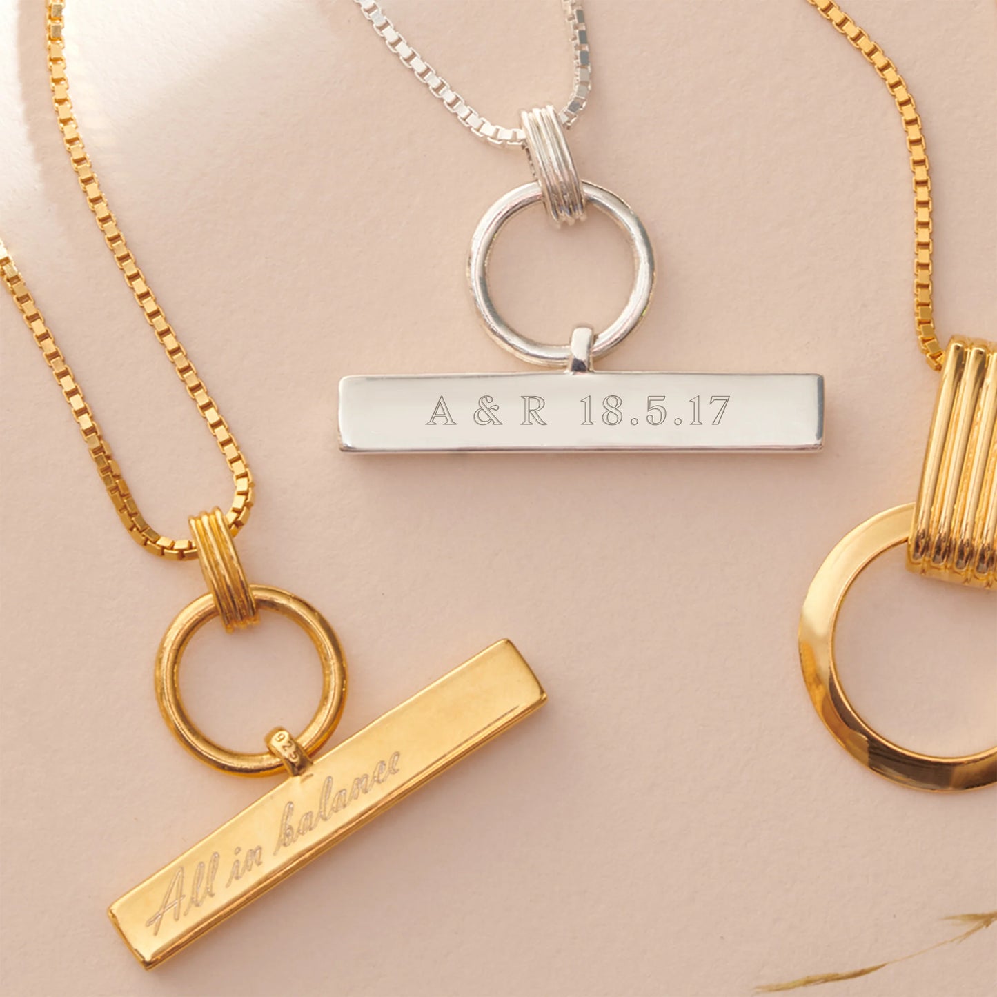 Rachel Jackson Gold Tone T-Bar Necklace