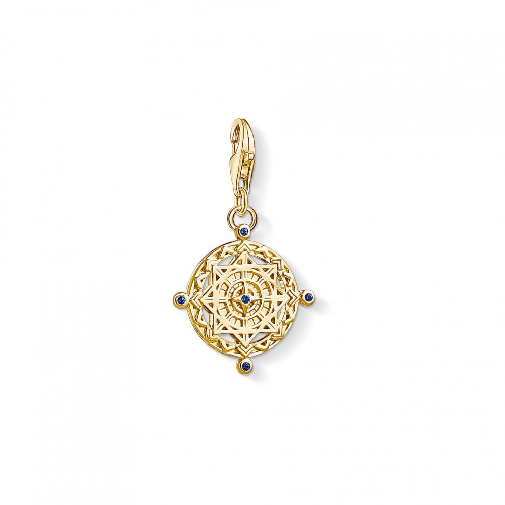 Thomas Sabo Yellow Gold Vintage Compass Pendant Charm