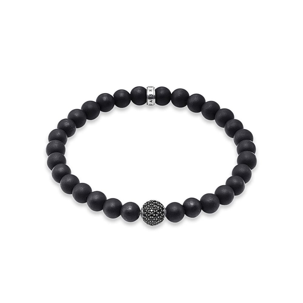 Thomas Sabo Blackened Obsidian Pavé Bracelet