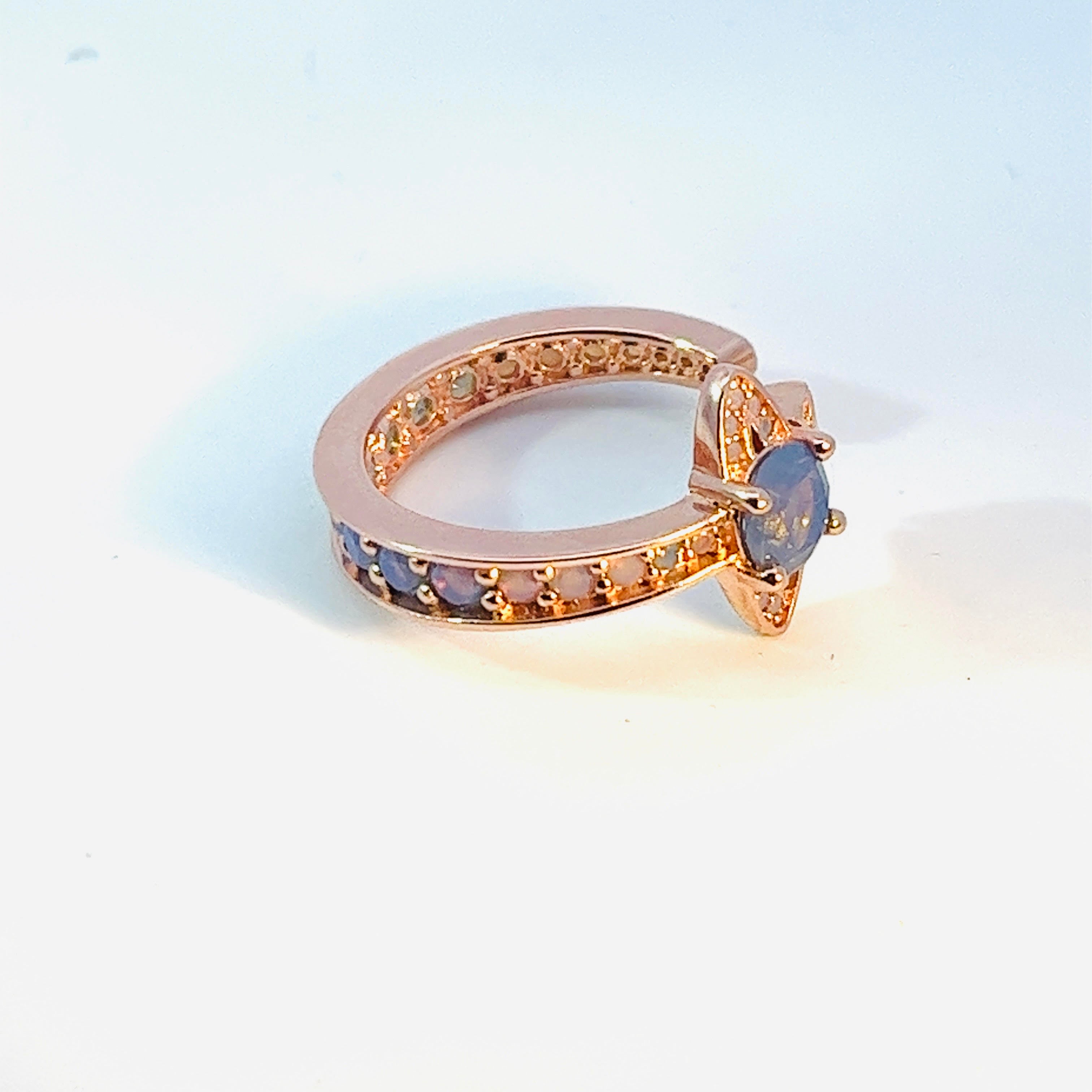 Vivienne Westwood Maitena Rose Gold Tone and Smoky Lavender CZ 