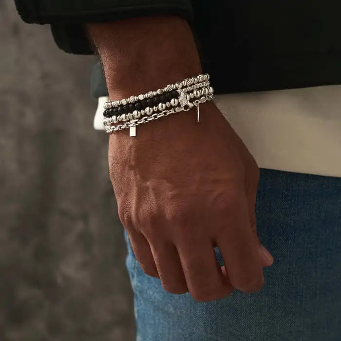 ChloBo Men's Black Lava Principal Bracelet