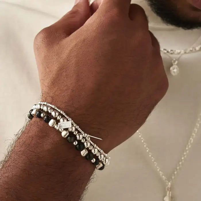 ChloBo Men's Golden Obsidian Bullet Bracelet