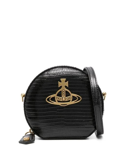 Vivienne Westwood Women's Black Round Leather Mini Bag – Coe