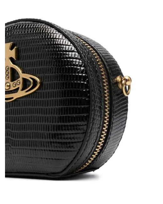 Vivienne Westwood Women's Black Round Leather Mini Bag – Coe