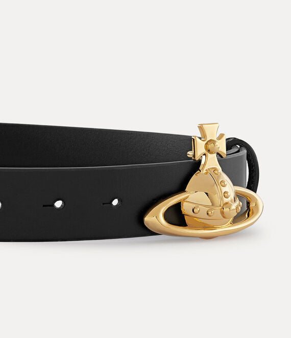 Vivienne Westwood Orb buckle belt / light gold